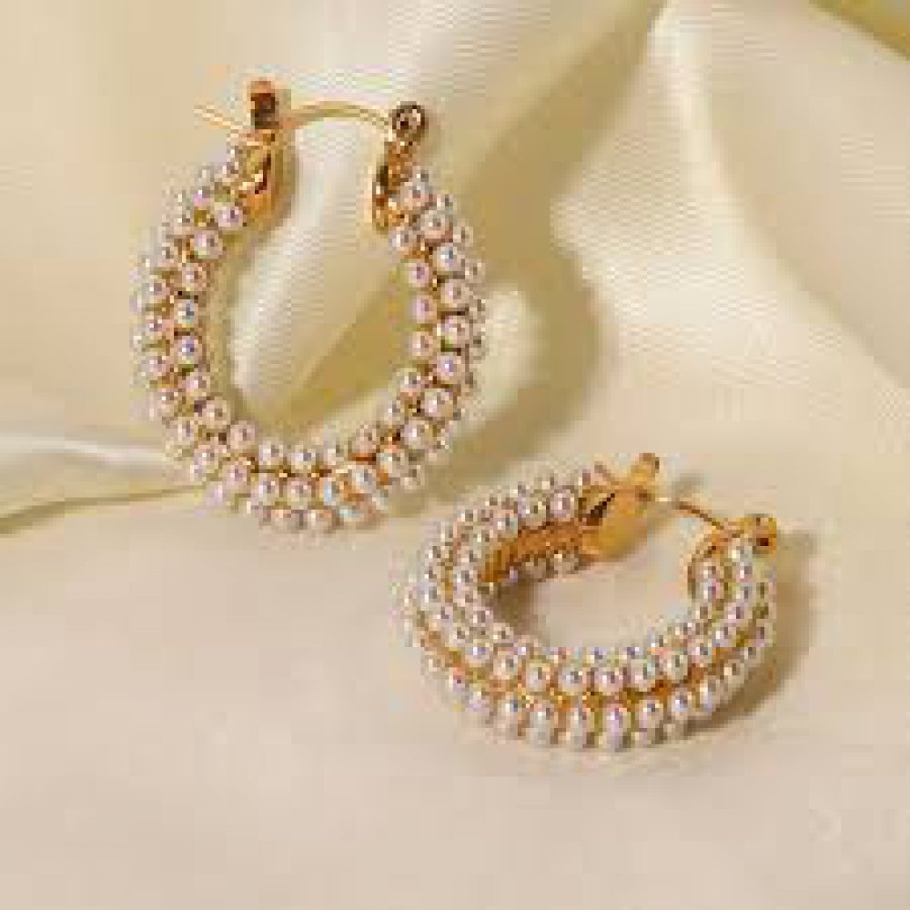 Pearl Hoop Earrings