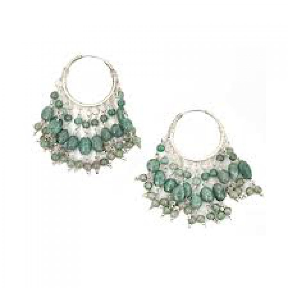 Stone Hoop Earrings